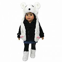 Polar Bear Hat for 18 Inch Doll
