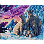 Crystal Art Large Framed Kit - Polar Bear Family