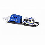 Majorette Trailer - Police Truck with Horse Trailer