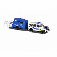 Majorette Trailer Edition - Police Truck with Horse Trailer  