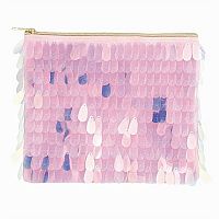 Iridescent Paillettes Zip Pouch 