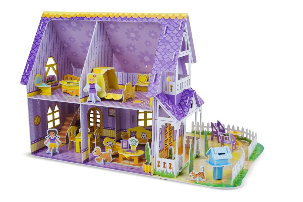 Pretty Purple Dollhouse 3D Puzzle Toy Sense