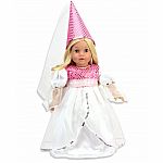 Pink Princess Fairytale Gown with Sequin Hat for 18" Doll