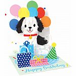 Puppy Balloons Birthday Pop-Up Card