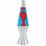 14.5 inch Lava Lamp - Red, Blue & Silver