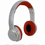 Bluetooth Bling Headphones - Silver/Red