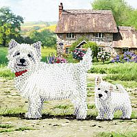 Crystal Art Card Kit - Westie Dogs