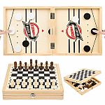 2-in-1 Foldable Chess & Fast Sling Puck by Rustik