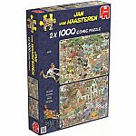 Safari / The Storm 2 x 1000 Piece Puzzles - Jan Van Haasteren