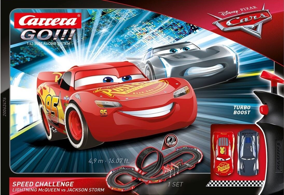 Carrera GO!!! Speed Challenge: Lightning McQueen vs. Jackson Storm Slot Car  Set - Toy Sense