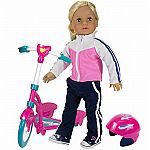 Mini Scooter with Helmet Set for 18 Inch Doll