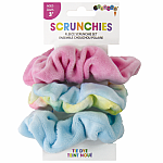Pastel Tie Dye Fleece Scrunchie Set