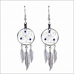 September Lapis Lazuli Birthstone Dreamcatcher Earrings.  