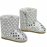 Silver Sequin Boots for 18 Inch Doll