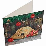 Crystal Art Card - Sleepy Puppy