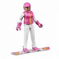 Snowboarder Woman with Snowboard.