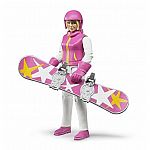 Snowboarder Woman with Snowboard.