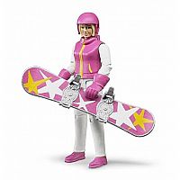 Snowboarder Woman with Snowboard.
