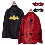 Reversible Red and Black Hero Cape and Mask - Size 3-4  