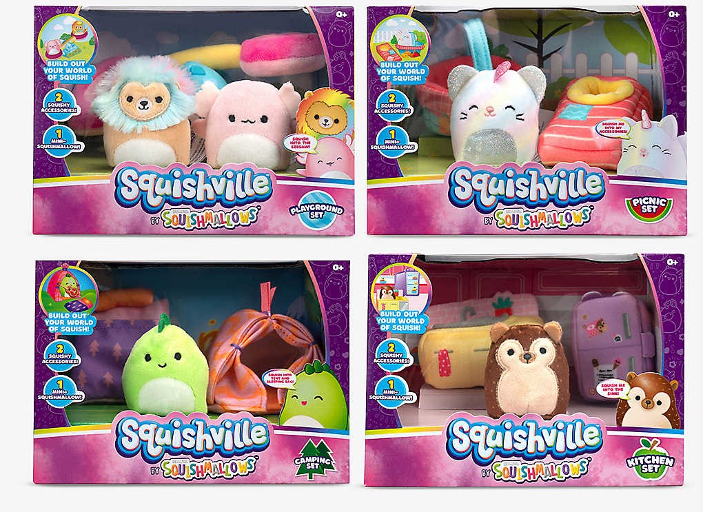 Squishmallows Squishville! Camping Set Mini Plush Playset