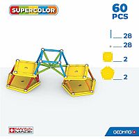 Geomag Supercolor Magnetic Rods & Spheres - 60 pcs
