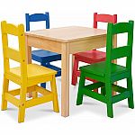Wooden Table & 4 Chairs - Primary