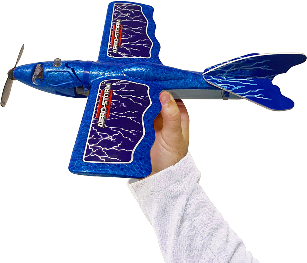 Aero Storm Pneumatic Stunt Plane Blue. Toy Sense