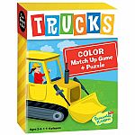 Trucks Color Match Up Game and Puzzle.