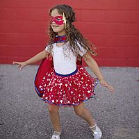 Superhero Tutu, Cape, and Mask Set - Size 4-7   