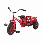 Classic Metal Tricycle with Slatted Wood Wagon