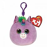 Rosette Purple Unicorn Mini Squish-A-Boo Clip  