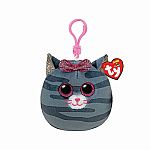 Kiki Tabby Cat Mini Squish-A-Boo Clip 