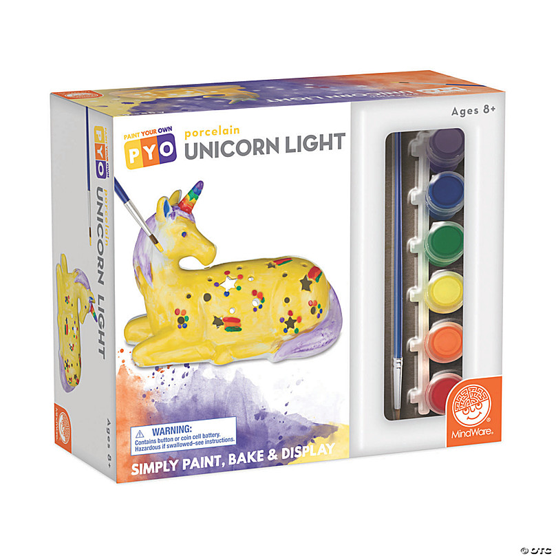 PaintYourOwn Porcelain Unicorn Light. Toy Sense
