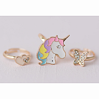 Boutique Butterfly & Unicorn Ring Set.  
