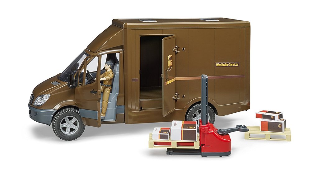 Mercedes Benz Sprinter Ups With Driver And Accessories Toy Sense