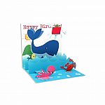 Big Blue Whale Birthday Pop-Up Card