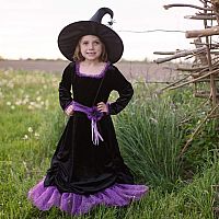 Vera the Velvet Witch Dress & Hat  - Size 5-6 