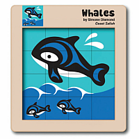 Wooden Tile Puzzle - Whales