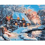 Crystal Art Large Framed Kit - Winter Cottage