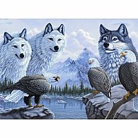 Adult Paint by Number - Wolves & Eagles 